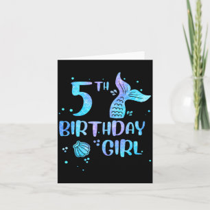 Fifth Birthday Girl Mermaid 5th Toddlers Back to Card