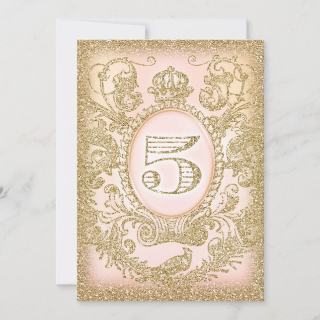 Fifth Birthday Once Upon a Time Princess Invitation (Front)