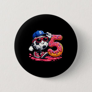 Fifth Birthday Party Cute Kawaii Soccer Sport Drip 6 Cm Round Badge