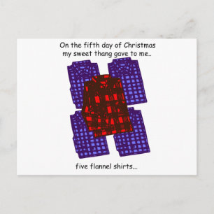 Fifth Day Redneck Christmas Holiday Postcard