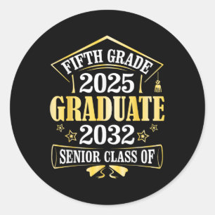 Fifth Grade 2025 Graduate Senior Cl Of 2032 Future Classic Round Sticker