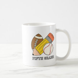 Fifth Grade 5th Grade Baseball Football Kids Back Coffee Mug