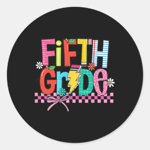 Fifth Grade Back To School 5th Grade Coquette Teac Classic Round Sticker