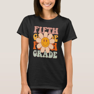 Fifth Grade Back To School Retro Teacher Daisy Col T-Shirt