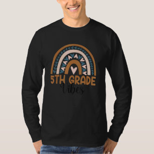 Fifth Grade Boho Rainbow Teacher Student 5th Grade T-Shirt