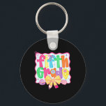 Fifth Grade Coquette Bow Back To School First Day  Key Ring<br><div class="desc">Fifth Grade Coquette Bow Back To School First Day Of School</div>