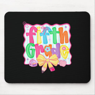 Fifth Grade Coquette Bow Back To School First Day Mouse Pad