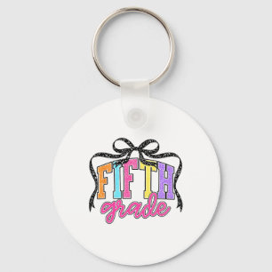 Fifth Grade Coquette Bow Back To School Funny Teac Key Ring