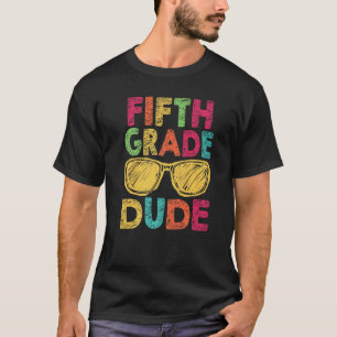 Fifth Grade Dude Retro Vintage Back To School 5th T-Shirt