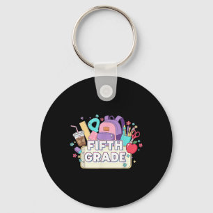 Fifth Grade Floral Back To School 5th Graders Girl Key Ring