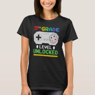 Fifth Grade Level Unlocked Gamer Video Game Contr T-Shirt