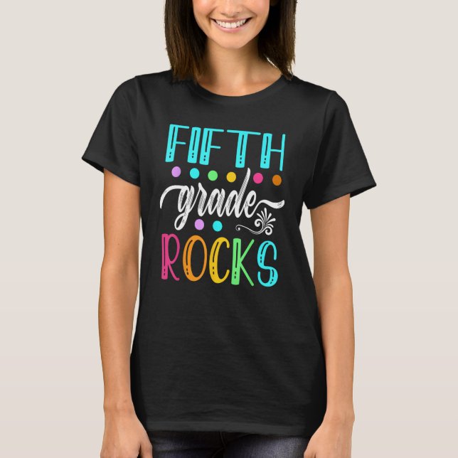Fifth Grade Rocks  Team 5th Grade Teacher Kids Boy T-Shirt (Front)