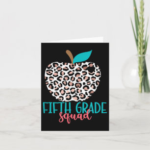 Fifth Grade Squad Leopard Apple First Day Of Schoo Card
