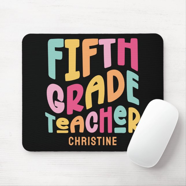 Fifth Grade Teacher Colourful Text  Mouse Pad (With Mouse)