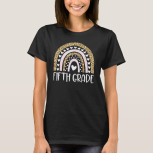 Fifth Grade Teacher Leopard Rainbow 5th Grade T-Shirt