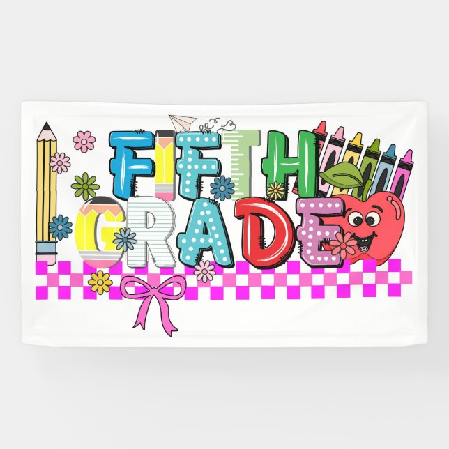 Fifth Grade typography school Banner (Horizontal)