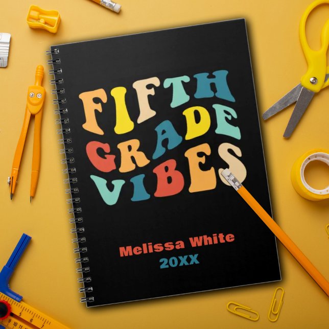 Fifth Grade vibes retro colours back to school Notebook (Creator Uploaded)