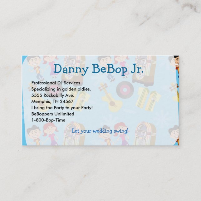 Fifties Fun Sock Hop Business Card (Front)