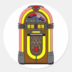 Fifties Jukebox Classic Round Sticker