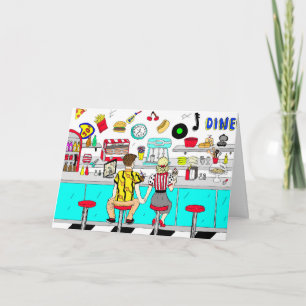 Fifties Retro Couple Anniversary Card