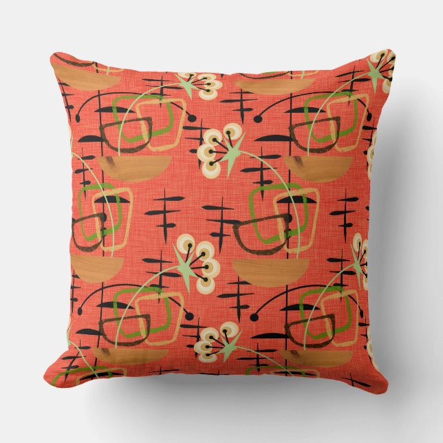 Fifties Style Houseplants | Atomic Patterns Cushion (Front)