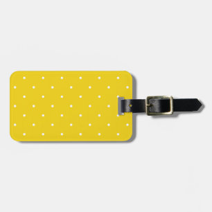 Fifties Style Lemon Yellow Polka Dot Luggage Tag