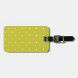 Fifties Style Olive Green Polka Dot Luggage Tag