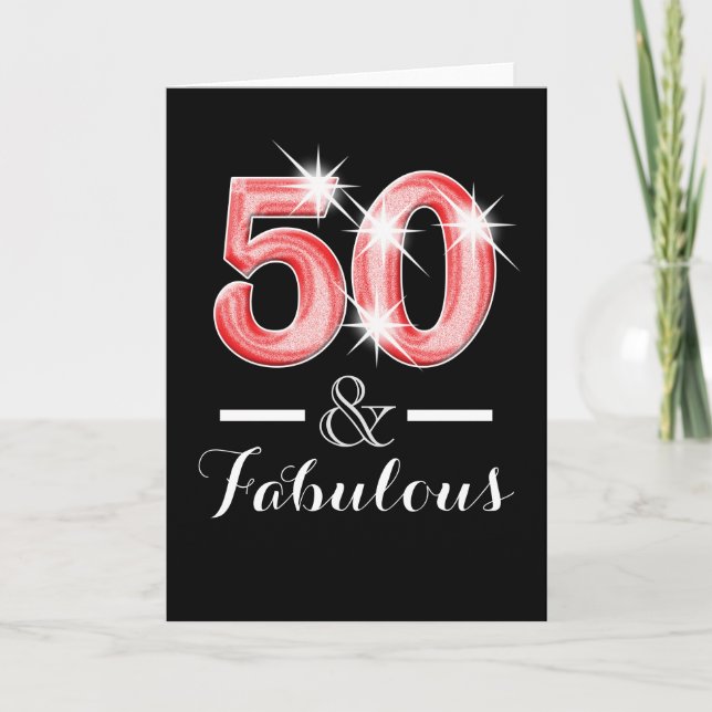Fiftieth fifty 50th birthday party card (Front)