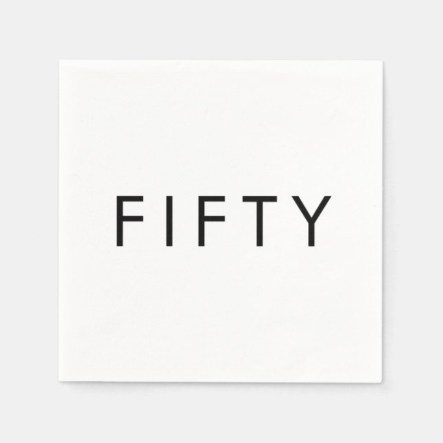 Fifty 50th Birthday Party Napkin (Front)