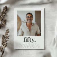 Fifty 50th Square Photo Birthday