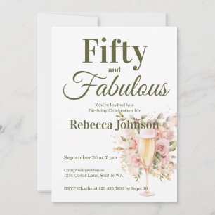 Fifty and Fabulous 50th Birthday Party Invitation