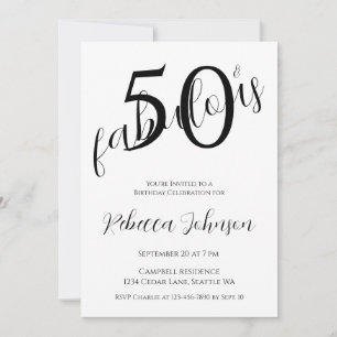 Fifty and Fabulous 50th Birthday Party Invitation