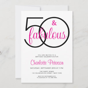 Fifty and Fabulous 50th Birthday Party Invitation