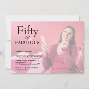 Fifty and Fabulous 50th Birthday Photo Invitation