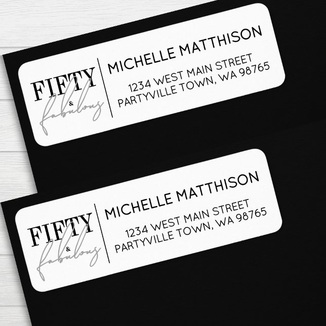 Fifty And Fabulous 50th Birthday Return Address Label (Fifty And Fabulous 50th Birthday Return Address label )