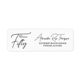 Fifty and Fabulous 50th Birthday Return Address Label