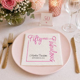 Fifty and Fabulous Birthday Party Design Napkin