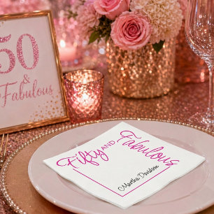 Fifty and Fabulous Birthday Party Design Napkin
