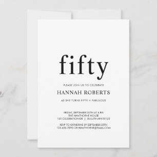 Fifty and Fabulous Black 50th Birthday Party  Invitation