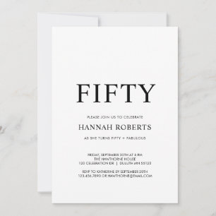 Fifty and Fabulous Black 50th Birthday Party  Invitation