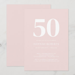 Fifty and Fabulous Blush Pink 50th Birthday Party Invitation