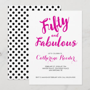 Fifty and Fabulous Blush Pink 50th Birthday Party Invitation