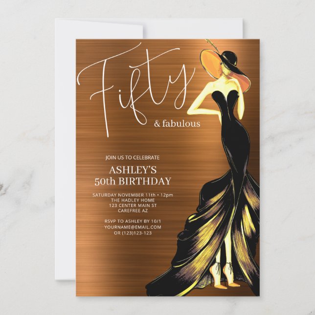 Fifty and Fabulous Dress 50th Birthday Invitation (Front)