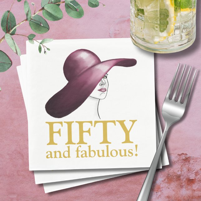 Fifty and Fabulous Elegant Woman Napkin (Creator Uploaded)