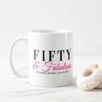 Fifty and Fabulous Fancy Hot Pink 50th Birthday