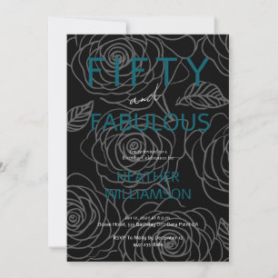 Fifty and Fabulous Floral 50th Birthday  Invitation