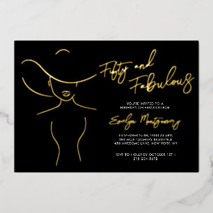 Fifty and Fabulous Foil Line Art Birthday Party