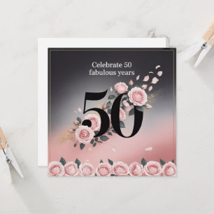 Fifty and Fabulous Humorous Birthday Greetings Invitation