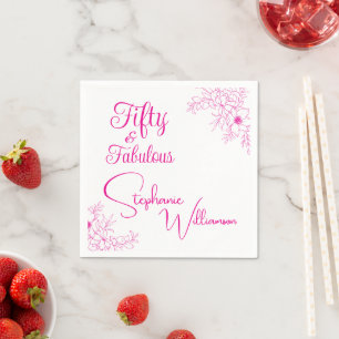 Fifty and Fabulous Modern 50th Birthday Party Napkin