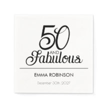Fifty and Fabulous Name Date 50th Birthday Party